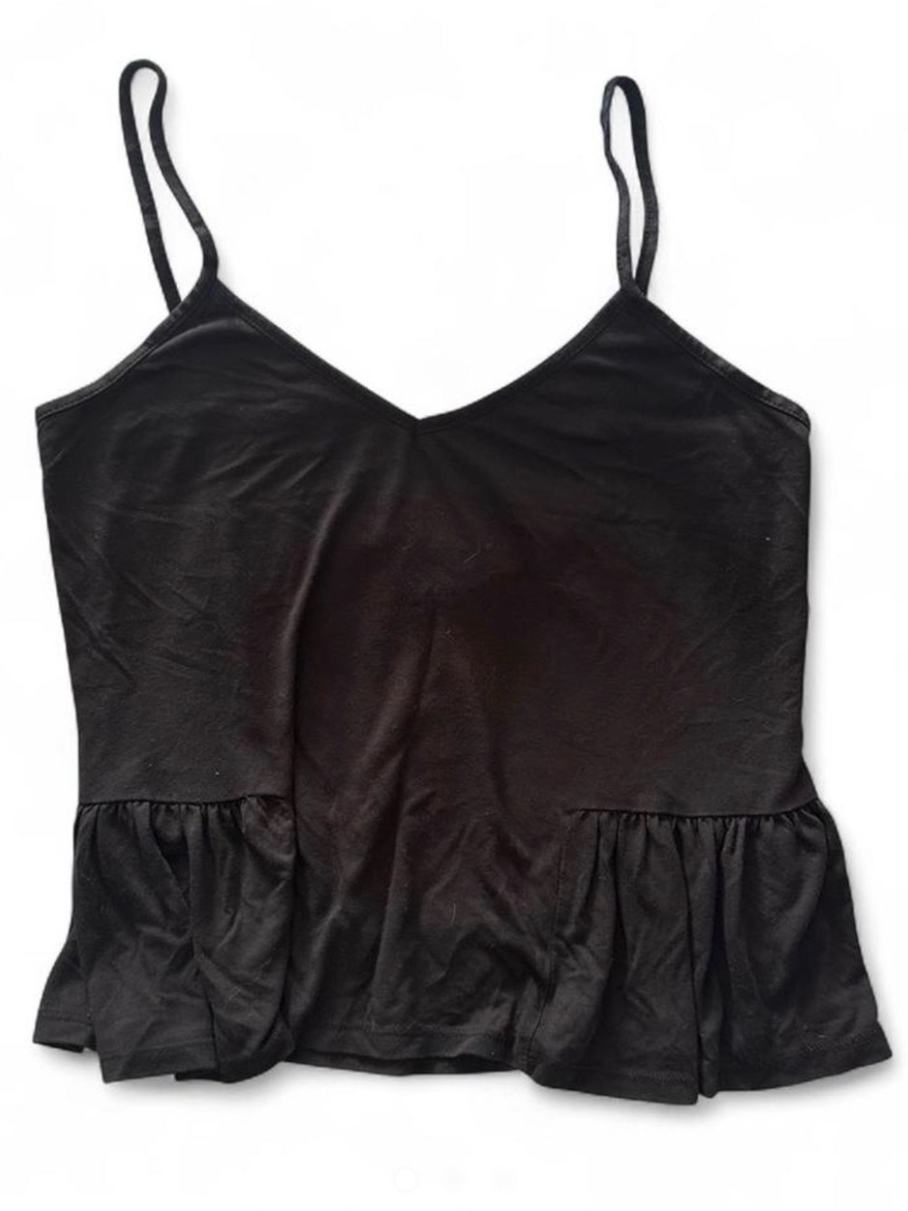 Mossimo Supply Co. Black Spaghetti Strap Peplum Tank